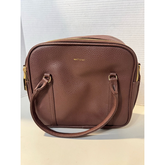 Matt and Nat Brown Vegan Textured Satchel - Picture 2 of 8